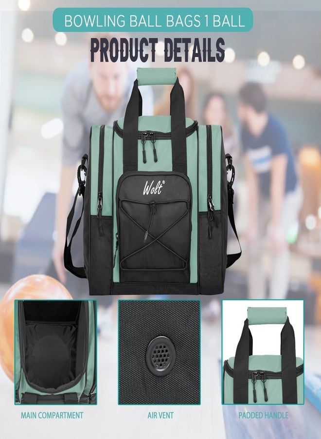 WOLT Bowling Ball Bag for Single Ball -Bowling Bag with Padded Holder, 2 Pockets Fit Shoes Up to Mens Size 14 and Accessories - Image 3