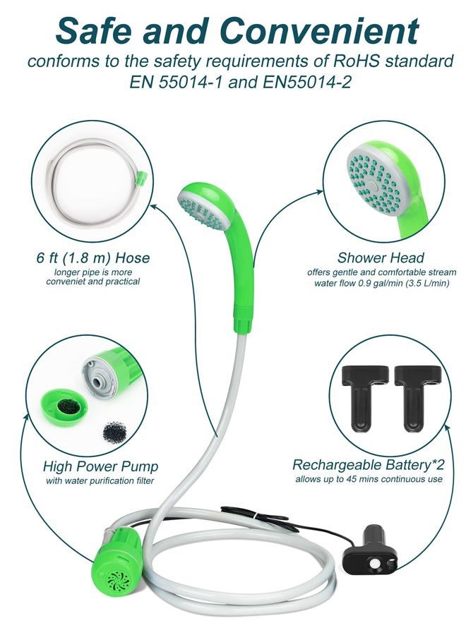 innhom Portable Shower Camping Shower Outdoor Camp Shower Pump, Electric Rechargeable Portable Camping Shower, Powered by Rechargeable Battery - Image 2