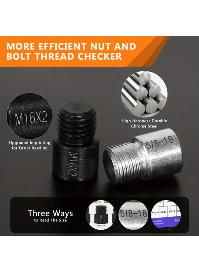 44 قطعة مجموعة فاحص خيوط الجوز والبرغي مع 21 مقياس متري في حاوية تخزين مقاس 23 بوصة - Image 5