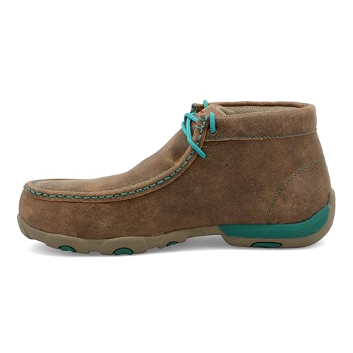 Twisted X Women's Work Chukka Driving Moc, Moc Toe Alloy Toe, Bomber & Turquoise, 7 M - Image 2