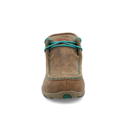 Twisted X Women's Work Chukka Driving Moc, Moc Toe Alloy Toe, Bomber & Turquoise, 7 M - Image 5