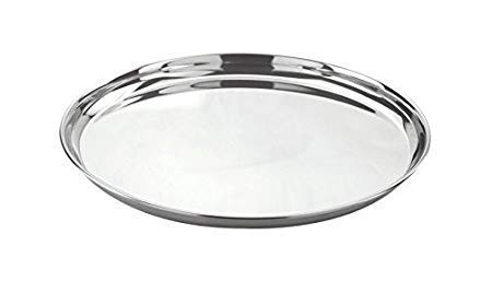 Nirvika Stainless Steel Dinner Lunch Plate Mirror Finish Dinner SetDinnerwareServewareThaliBhojan Patra Kitchenware Set Ideal for Home Restaurants and Family Use - Image 2
