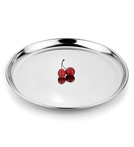 Nirvika Stainless Steel Dinner Lunch Plate Mirror Finish Dinner SetDinnerwareServewareThaliBhojan Patra Kitchenware Set Ideal for Home Restaurants and Family Use - Image 4