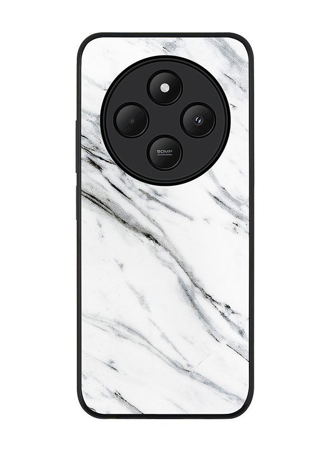 Stylizedd For Xiaomi Poco C75 Case,Slim fit Camera Protection, Shockproof Thin Phone cover - Marble Print Grey White - Image 1