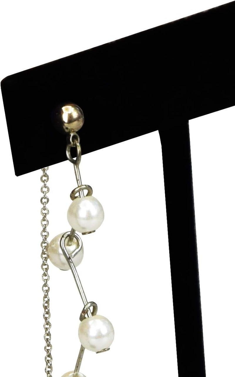 Ikee Design 6 Pcs Set Premium T- Shape Style Earring Display Stand, Earring Stand Jewelry Display for Showroom, Tradeshow, and Showcase, 2 1/2 W x 4 1/2 H in, Black Velvet - Image 3