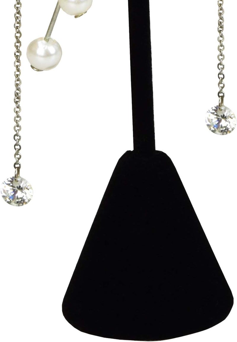 Ikee Design 6 Pcs Set Premium T- Shape Style Earring Display Stand, Earring Stand Jewelry Display for Showroom, Tradeshow, and Showcase, 2 1/2 W x 4 1/2 H in, Black Velvet - Image 4