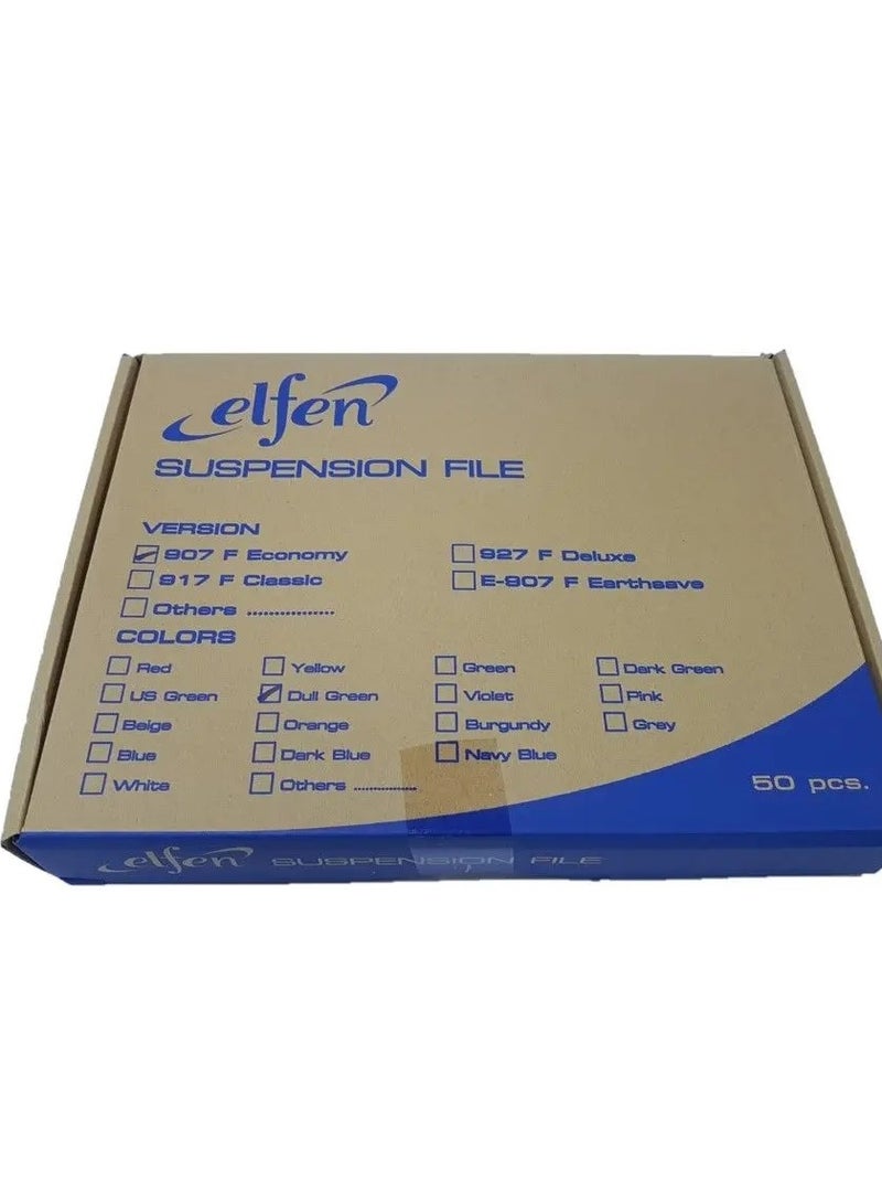 elfen ملف تعليق من Elfen مكون من 50 قطعة باللون الأخضر الباهت مقاس Foolscap - Image 2