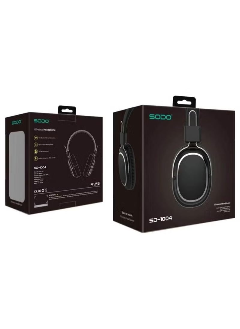 سودو سماعة رأس لاسلكية Sodo Sd-1004 ولدت للموسيقى مع ميكروفون مدمج للمشي والتحدث باللون اسود  - Image 3