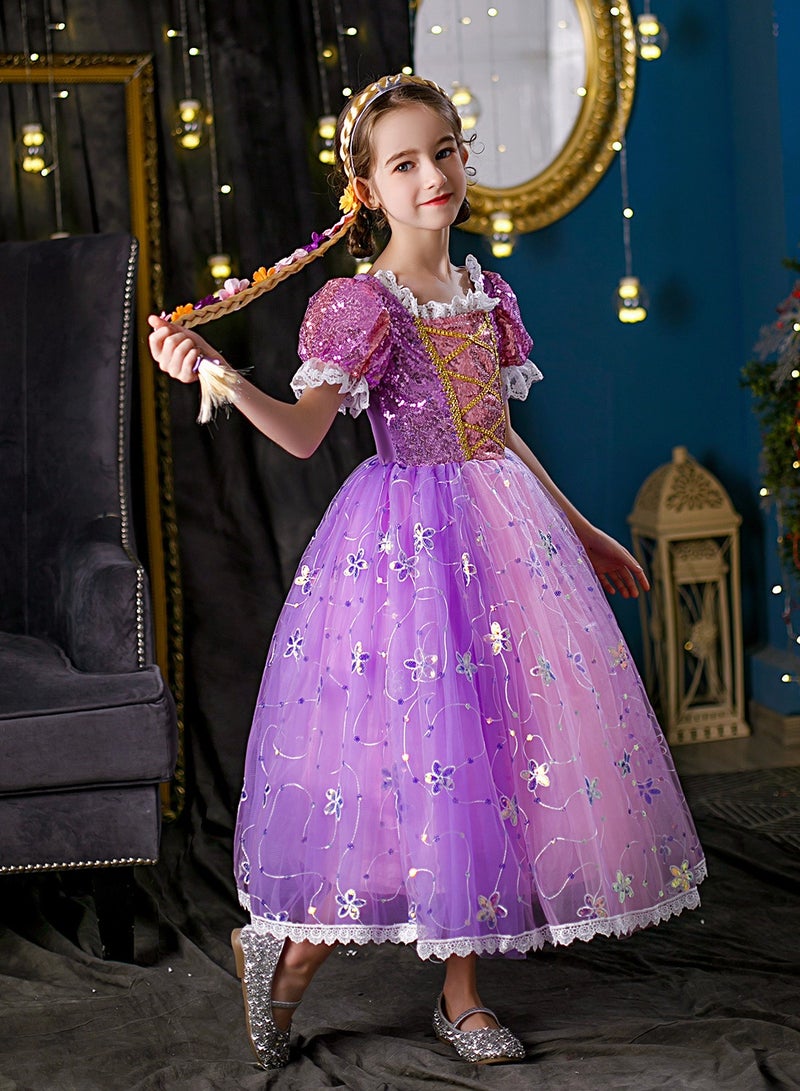 فستان الأميرة ذات الشعر الطويل - فستان بنفسجي - لعب دور - فستان ستايل حلو - Image 4