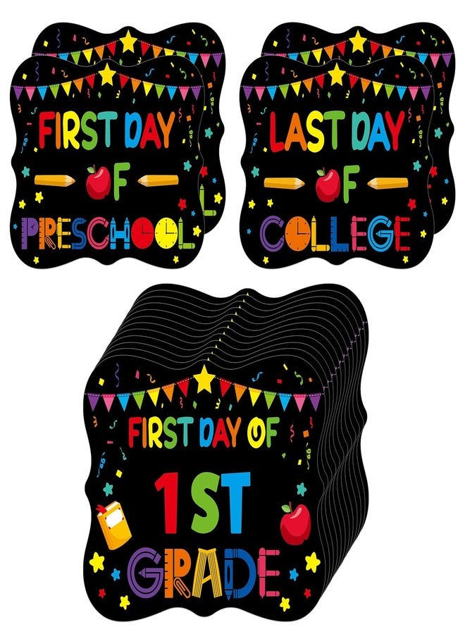 PETCEE First&Last Day of School Sign - 15 Grades First Day of School Chalkboard Sign for Kids Girls Boys 8"x 10" Preschool Kindergarten to College Photo Props Gifts - Image 1