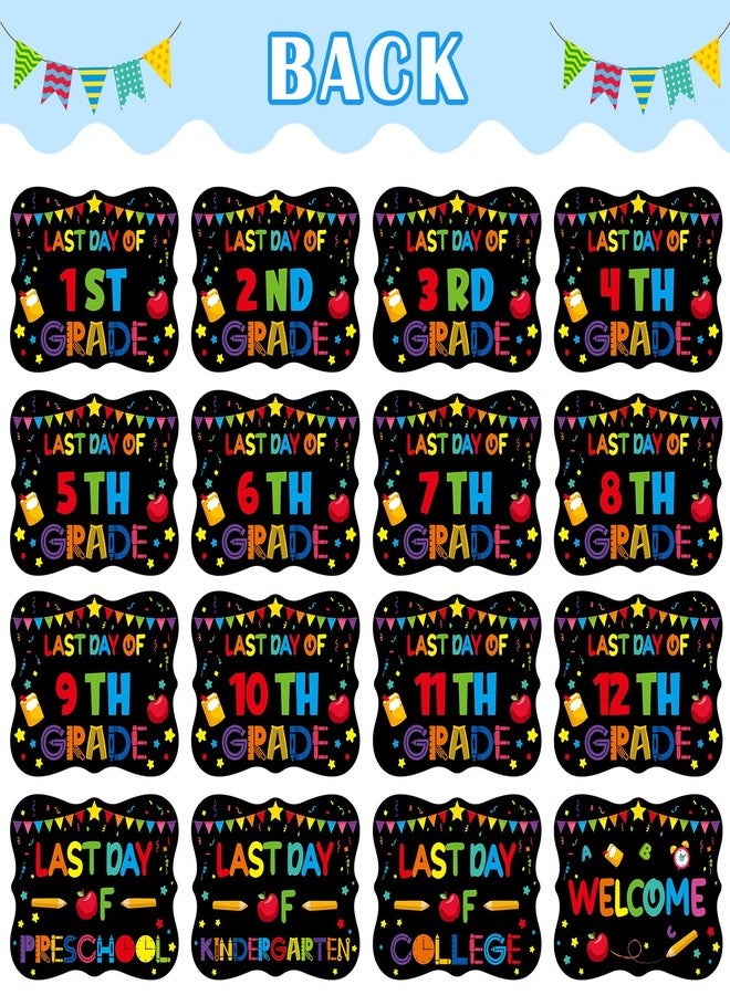 PETCEE First&Last Day of School Sign - 15 Grades First Day of School Chalkboard Sign for Kids Girls Boys 8"x 10" Preschool Kindergarten to College Photo Props Gifts - Image 3