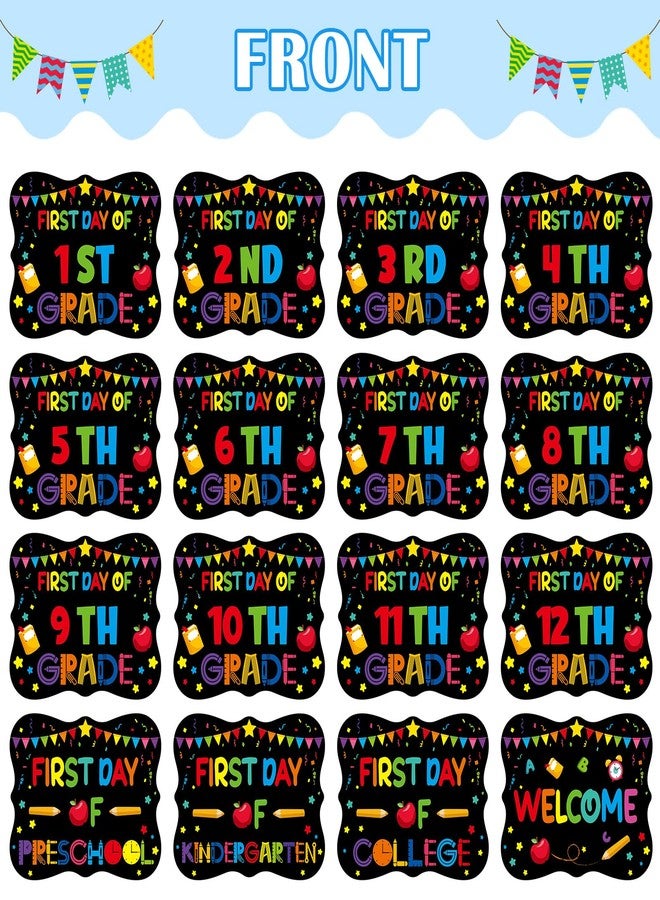 PETCEE First&Last Day of School Sign - 15 Grades First Day of School Chalkboard Sign for Kids Girls Boys 8"x 10" Preschool Kindergarten to College Photo Props Gifts - Image 2