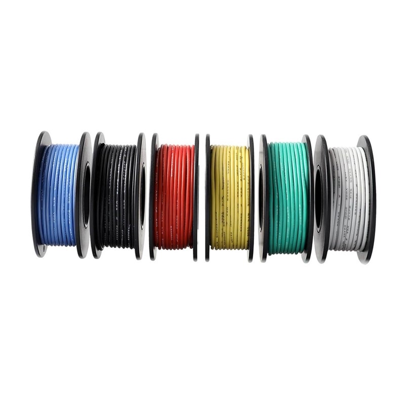 سلك توصيل مرن من السيليكون مقاس 24 AWG، 9 أمتار × 6 لفائف، UL3132، نحاس مطلي بالقصدير، 300 فولت - Image 2