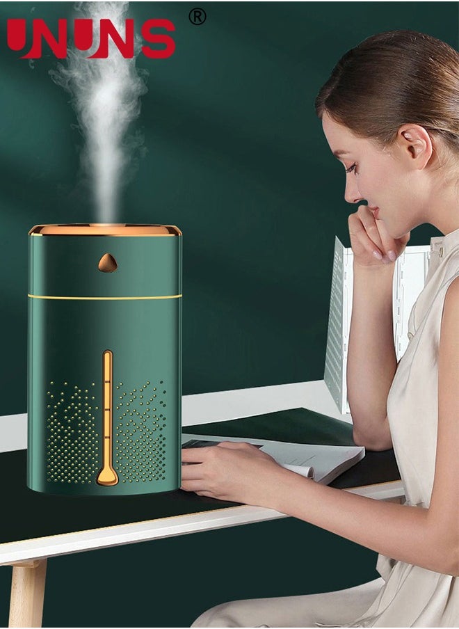 UNUNS - Cool Mist Humidifier,1L Small Humidifiers With Color Night Lights,USB Humidifier,Car Air Humidifier,Auto Shut-Off Air Vaporizer,3 Modes,Quiet Diffusers Humidifiers For Bedroom Sleeping,Green - Image 1