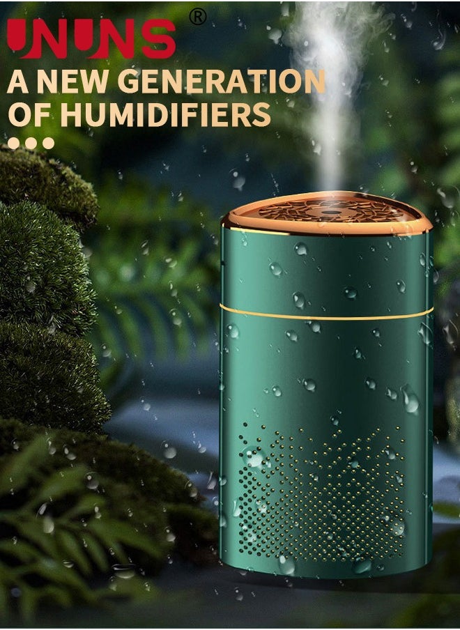 UNUNS - Cool Mist Humidifier,1L Small Humidifiers With Color Night Lights,USB Humidifier,Car Air Humidifier,Auto Shut-Off Air Vaporizer,3 Modes,Quiet Diffusers Humidifiers For Bedroom Sleeping,Green - Image 1