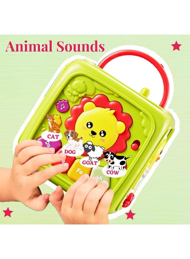 Fizzy Fun 5 In 1 Activity Toys For 1 Year Old Boy - Animal Voices, Instrument Sounds, Drum Box With Lights, Musical Toys For Kids 1 Years & Toddlers Toys | 3 Aa Batteries Incl, Yellow - Image 4