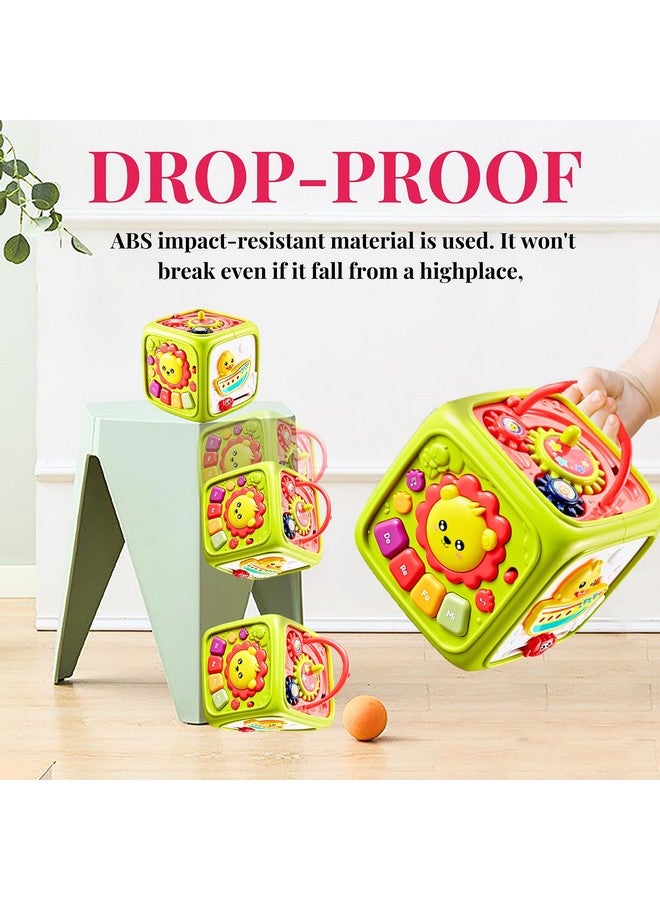 Fizzy Fun 5 In 1 Activity Toys For 1 Year Old Boy - Animal Voices, Instrument Sounds, Drum Box With Lights, Musical Toys For Kids 1 Years & Toddlers Toys | 3 Aa Batteries Incl, Yellow - Image 2