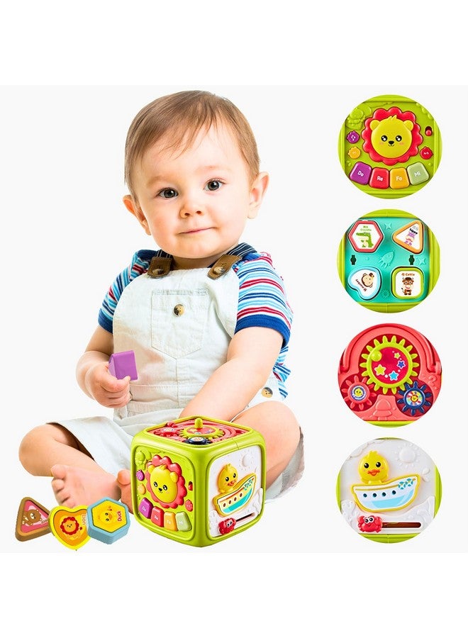 Fizzy Fun 5 In 1 Activity Toys For 1 Year Old Boy - Animal Voices, Instrument Sounds, Drum Box With Lights, Musical Toys For Kids 1 Years & Toddlers Toys | 3 Aa Batteries Incl, Yellow - Image 1