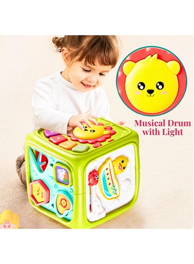 Fizzy Fun 5 In 1 Activity Toys For 1 Year Old Boy - Animal Voices, Instrument Sounds, Drum Box With Lights, Musical Toys For Kids 1 Years & Toddlers Toys | 3 Aa Batteries Incl, Yellow - Image 5