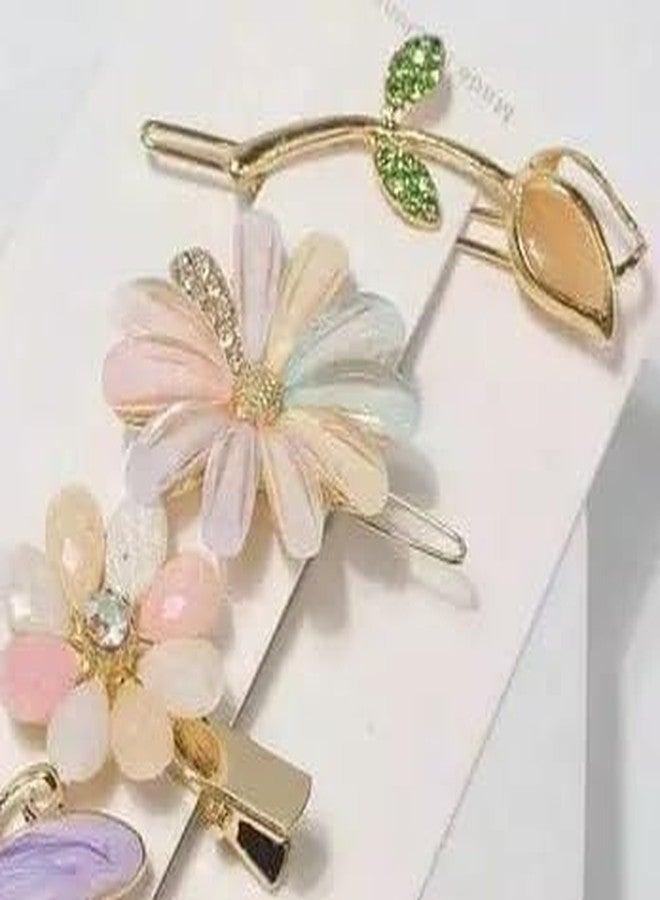 PRETOX Latest Korean Fashion Style Flower Lock Hair Clip Pin Hair Accessories Set For Women And Girls (5 Pcs, Multicolor) - Image 3