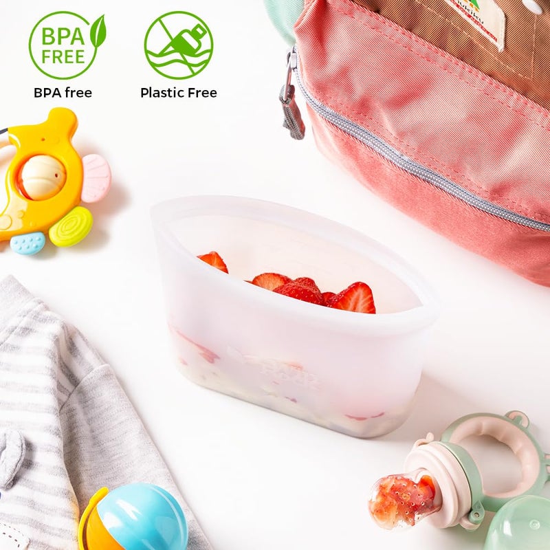 Winrock Reusable 100% Silicone Food Storage Bags, Sandwich Snack Bags New Generation Stand Up Zip Container for Soup and Leftovers, Plastice & BPA Free, Microwave Oven Safe 3 Pack (51oz, 34oz, 17oz) - Image 3
