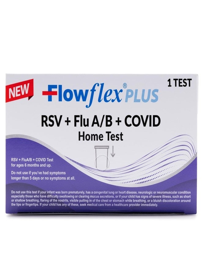 Flowflex Plus RSV + Flu A/B + COVID Home Test, 4-in-1 Home Test Kit, Rapid Results in 15 Minutes, OTC At-Home Antigen Test for Adults & Children (1) - Image 1