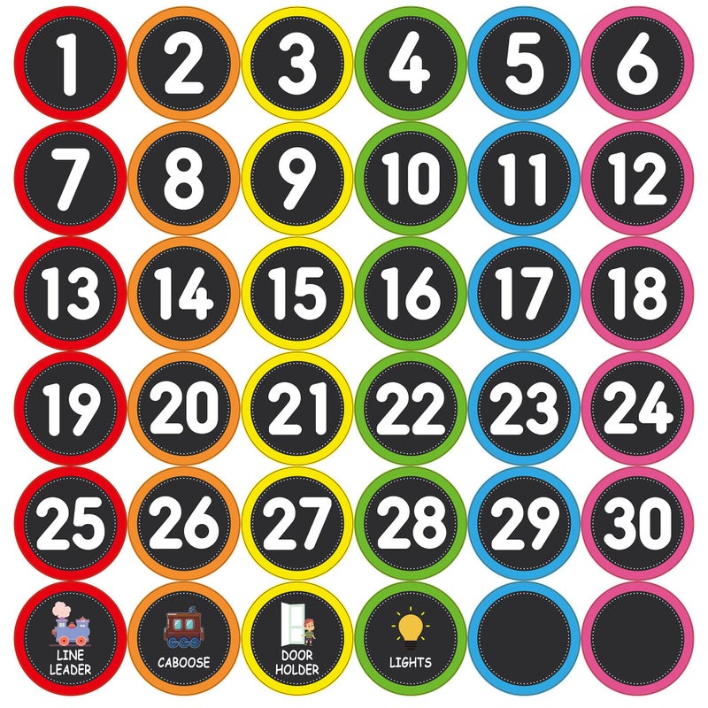 Line up Spots for Classroom Floor Number Stickers 36Pcs Line up Dots Floor Decals Number Spots for Classroom Back to School Kindergarten Preschool Office Decoration Organizing36Pcs