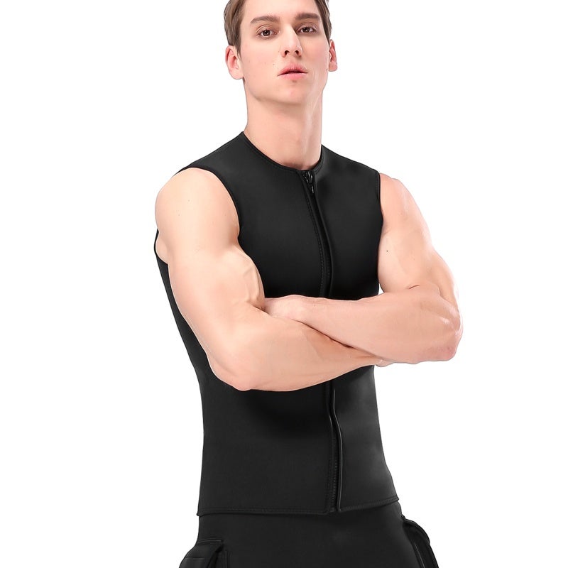 Slinx 3mm Neoprene Wetsuit Vest: 3mm Premium Neoprene Fabric - Thermal Suede Lining Thermal Wetsuit Top for Water Sports, Diving - Image 3