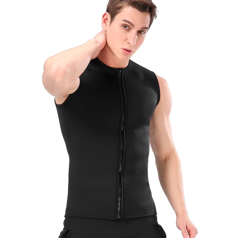 Slinx 3mm Neoprene Wetsuit Vest: 3mm Premium Neoprene Fabric - Thermal Suede Lining Thermal Wetsuit Top for Water Sports, Diving - Image 2