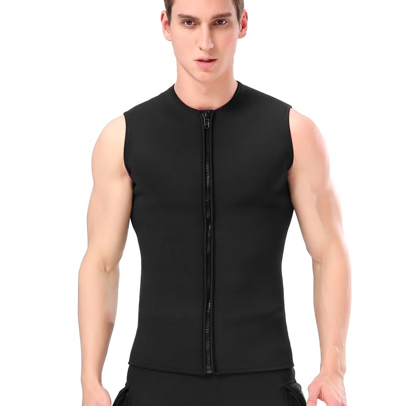 Slinx 3mm Neoprene Wetsuit Vest: 3mm Premium Neoprene Fabric - Thermal Suede Lining Thermal Wetsuit Top for Water Sports, Diving - Image 1