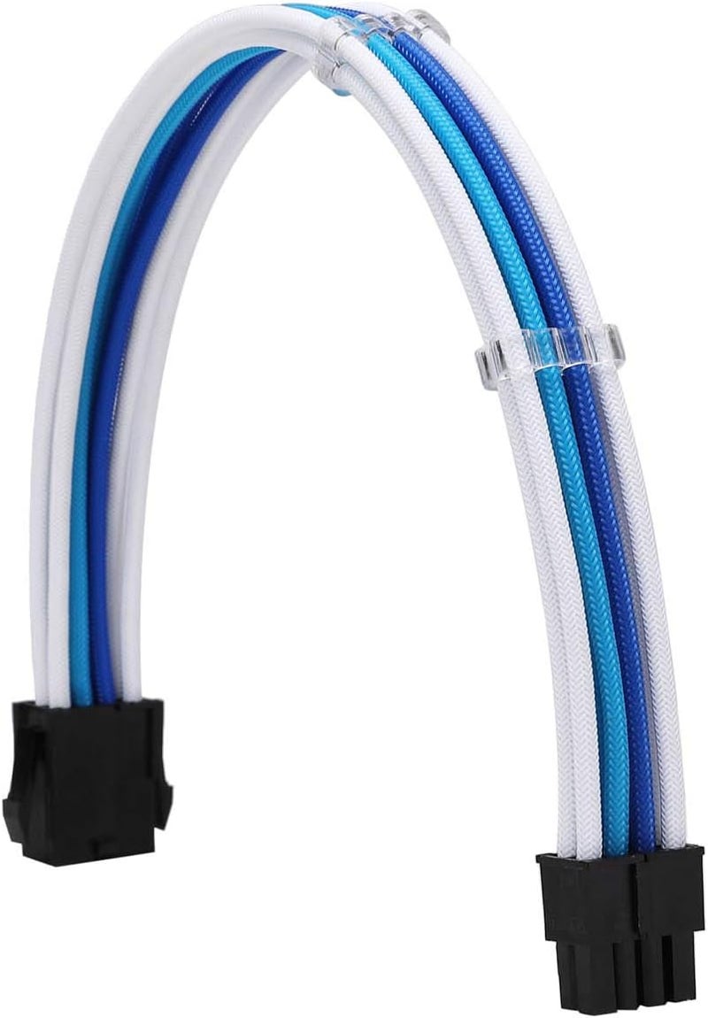 Formulamod Sleeve Extension Power Supply Cable Kit 18AWG ATX 24P+ EPS 8-P+PCI-E8-P with Combs for PSU to Motherboard/GPU Fm-NCK3 (White Sky Blue Deep Blue) - Image 4