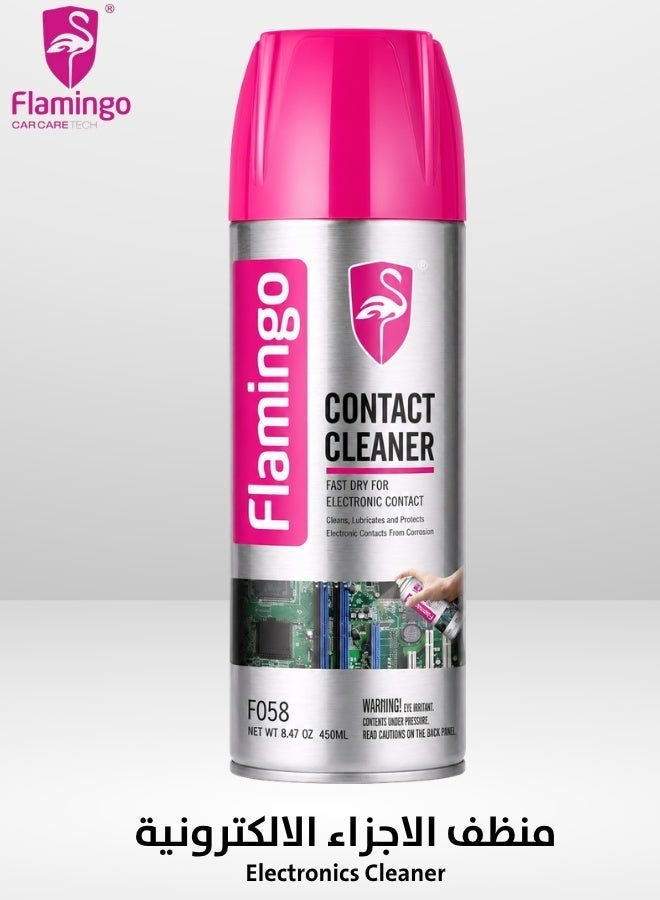 Flamingo Contact Cleaner F058 – Fast Dry Electronic Contact Cleaner Spray for Electrical Components – 450ML - Image 1