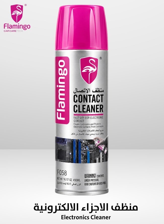 Flamingo Contact Cleaner F058 – Fast Dry Electronic Contact Cleaner Spray for Electrical Components – 450ML - Image 1