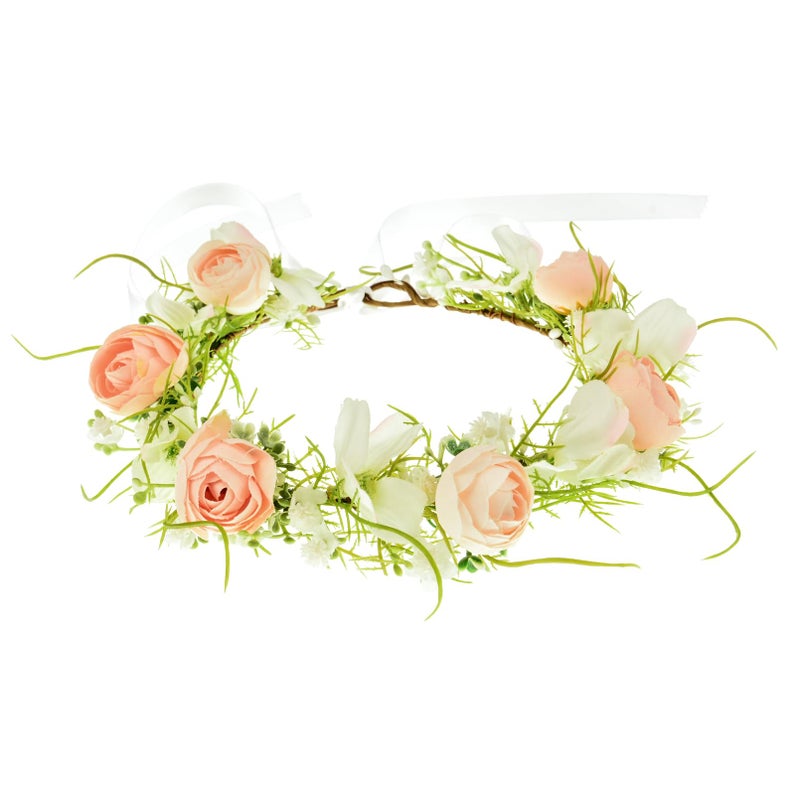 Love Sweety Rose Flower Headband Floral Crown Garland Halo 1 Coral