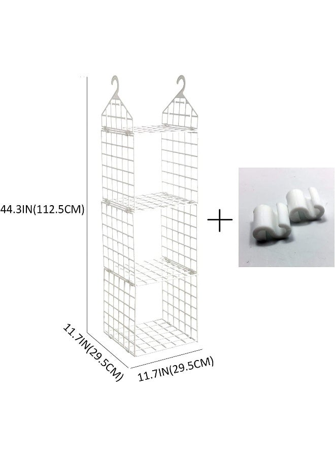 Hanging Storage, wardrobe Storage Organizer, PP Material Foldablewardrobe Closet Organiser, White (3 Shelves) - Image 2