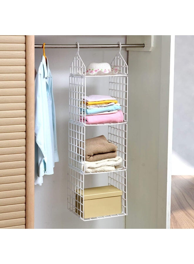 Hanging Storage, wardrobe Storage Organizer, PP Material Foldablewardrobe Closet Organiser, White (3 Shelves) - Image 1