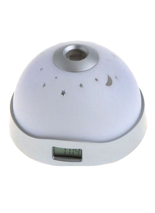 NIBEMINENT Colorful Projection Star Sky Led Digital Alarm Clock White/Silver 6.5x10cm 