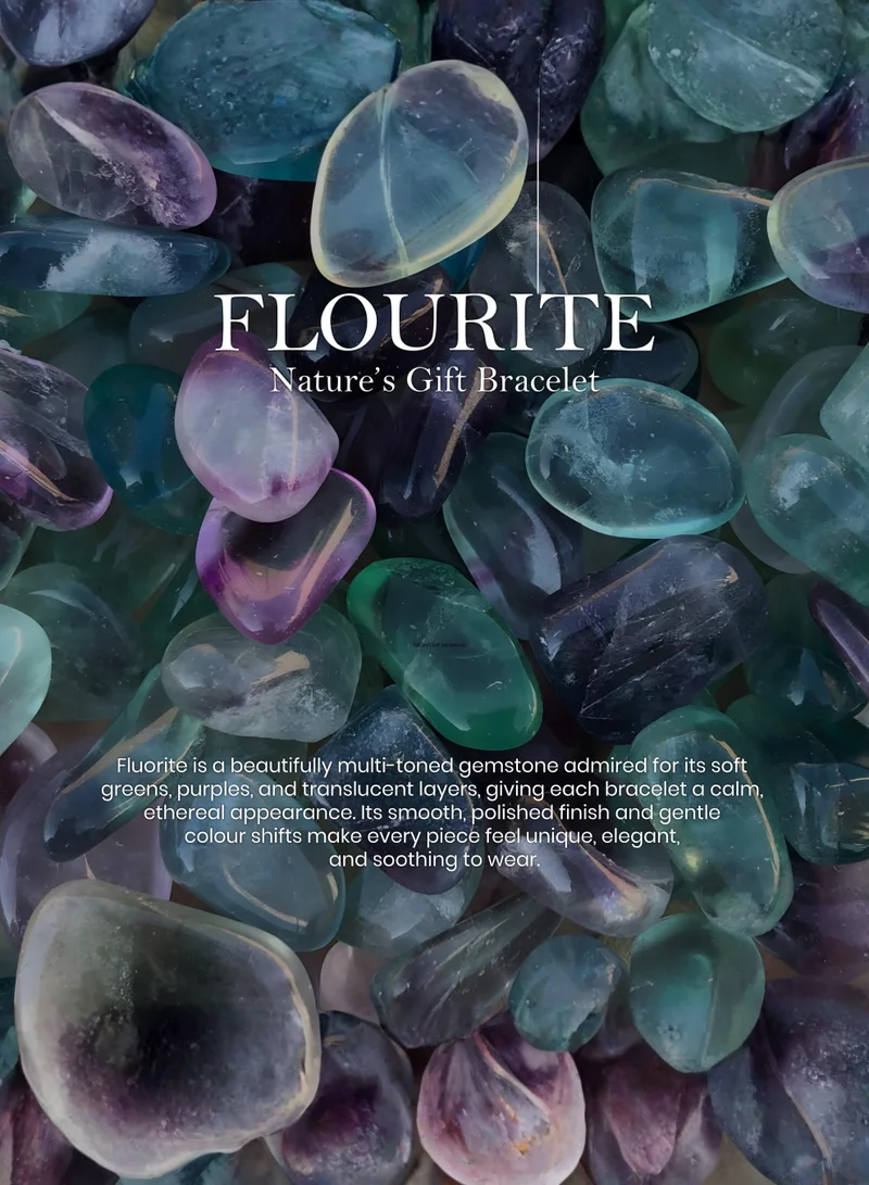 British Fossils Natures Gift Chip Bracelet Fluorite