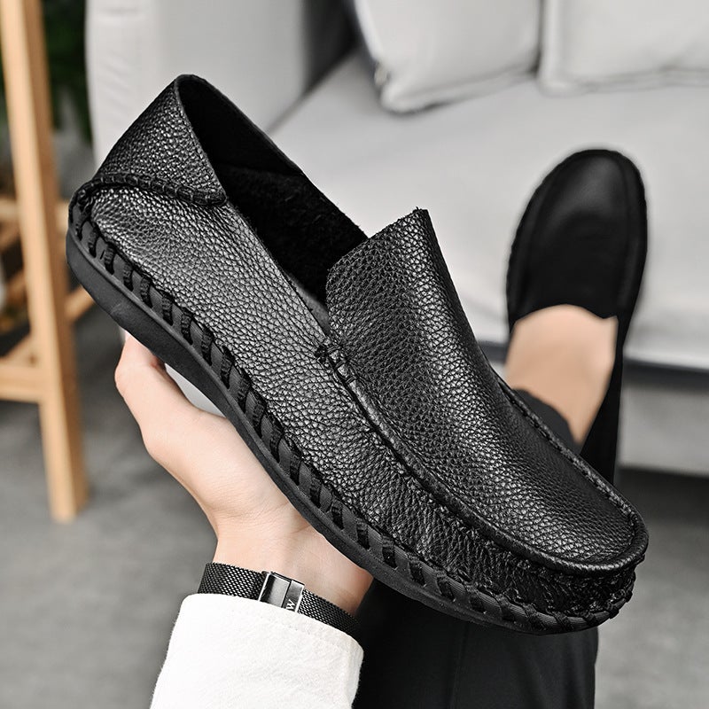Selling Casual Leather Shoes Men'S Soft-Face Genuine Leather High-End Business Large Size 4748 Slip-On Wide Men'S Shoes - Image 5