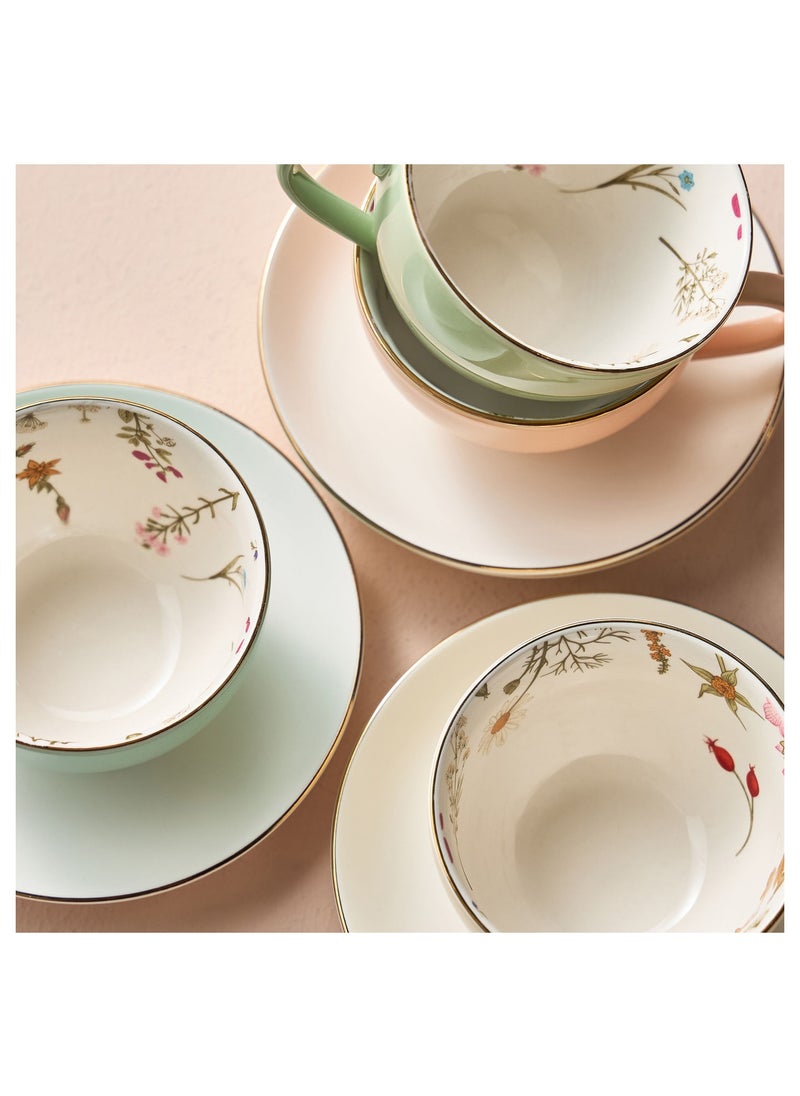 Generic - Garden Boho 8-Piece Porcelain Tea Set - 220 ml, Serves 4 - Image 1