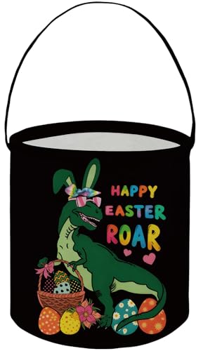 FXOCSHE FXOLCSHE Easter Dinosaur BasketsDinosaur BasketsCute Buckets with Handles Easter dinosaurs BucketEaster giftEaster giftsBeautiful dinosaur - Image 1