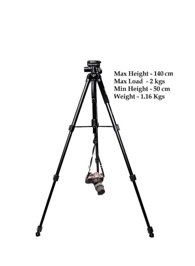Jmary KP-2234 Professional Aluminium Tripod for All DSLR Cameras (Black) - Image 3
