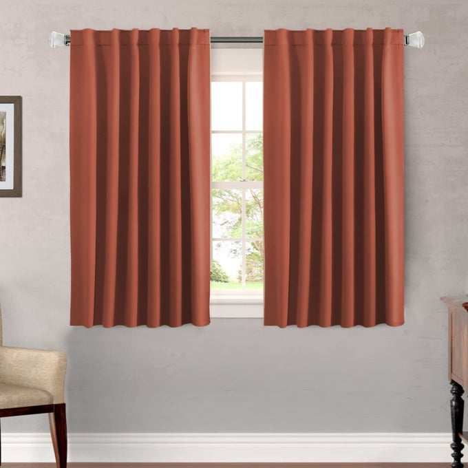 HVERSAILTEX BLACKOUT CURTAINS THERMAL INSULATED WINDOW TREATMENT PANELS ROOM DARKENING BLACKOUT DRAPES FOR LIVING ROOM BACK TABROD POCKET BEDROOM DRAPERIES 52 X 45 INCH ORANGE 2 PANELS