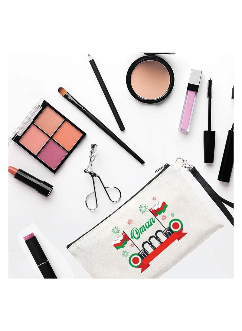 حقيبة مستحضرات التجميل لليوم الوطني العماني - احتفل بعمان في حقيبة مكياج أنيقة - حقيبة بسحاب كاملة - Image 2
