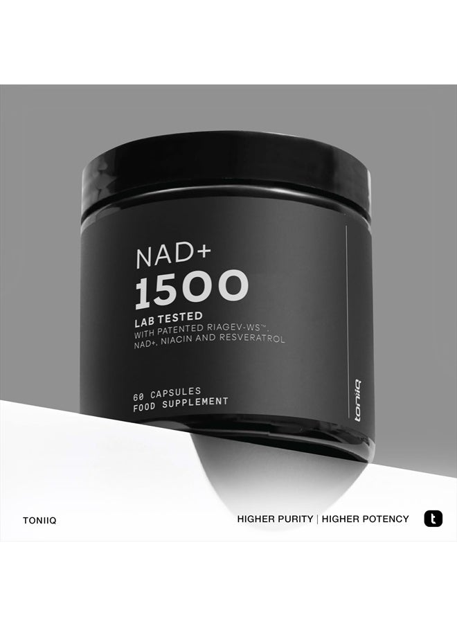 Toniiq NAD+ 1500 Niacin and Resveratrol, 60 Capsules  - Image 3