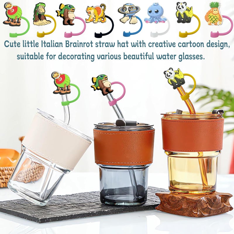 GREAWOD Italian Brainrot Straw Toppers, 24-Design Set â€” Fits 10 mm Wide Reusable Straws for 30â€“40 oz Tumblers, Dust-Cap Straw Charms, Third-Party Accessory - Image 4