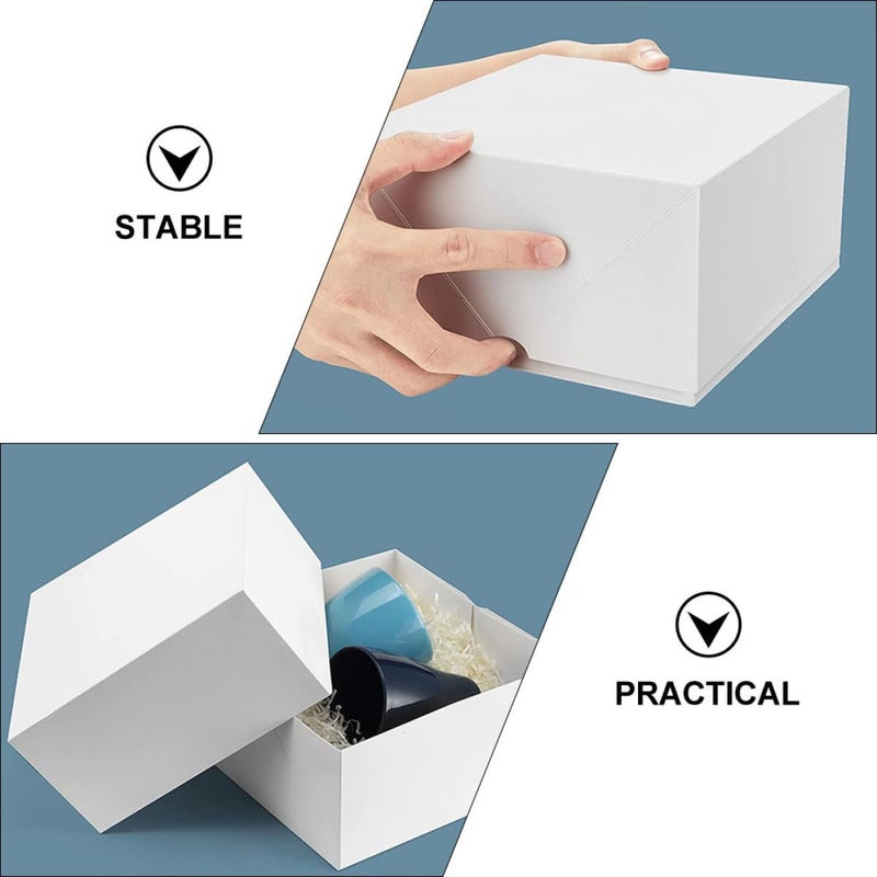 PERSELOSO 12pcs White Kraft Paper Boxes with Twine, Square Present Wrapping Boxes with Lid, Multi-function Storage Organizer for Wedding, Birthday, and Holiday Packaging - Image 4