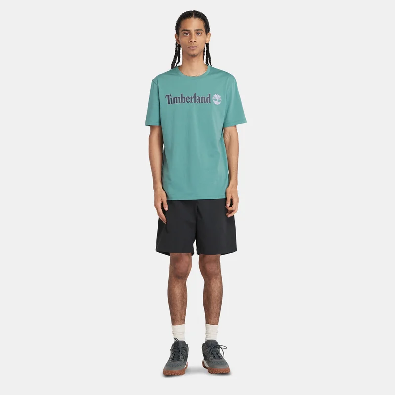 Timberland Green Men's Linear Logo T-Shirt for Men | Best Price UAE