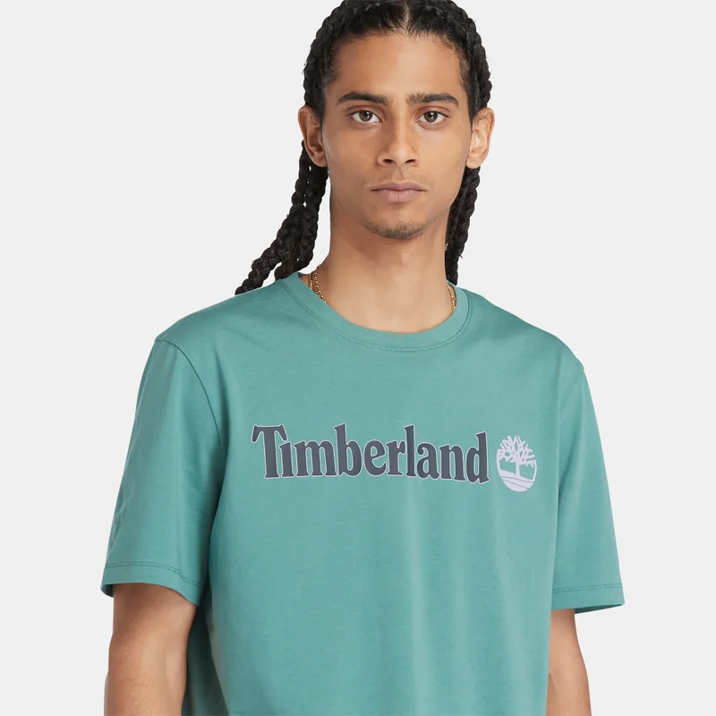Timberland Green Men's Linear Logo T-Shirt for Men | Best Price UAE