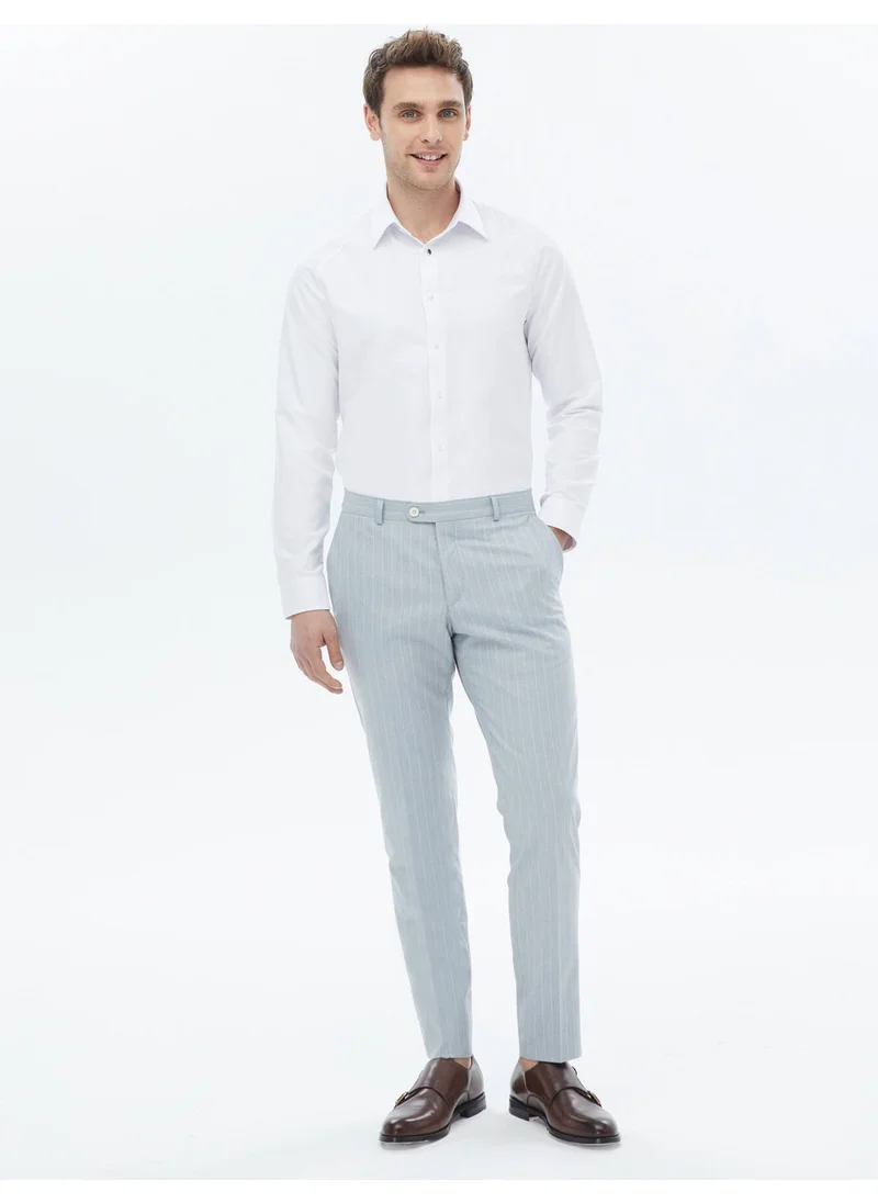 Kip White Woven Classic Cotton Blend Shirt